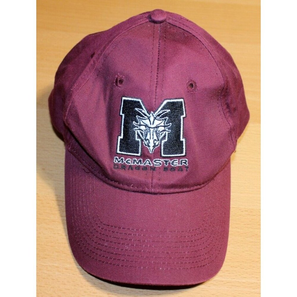 McMaster Dragon Boat Club Snapback Hat Cap Mens OS One Size Adjustable Burgundy